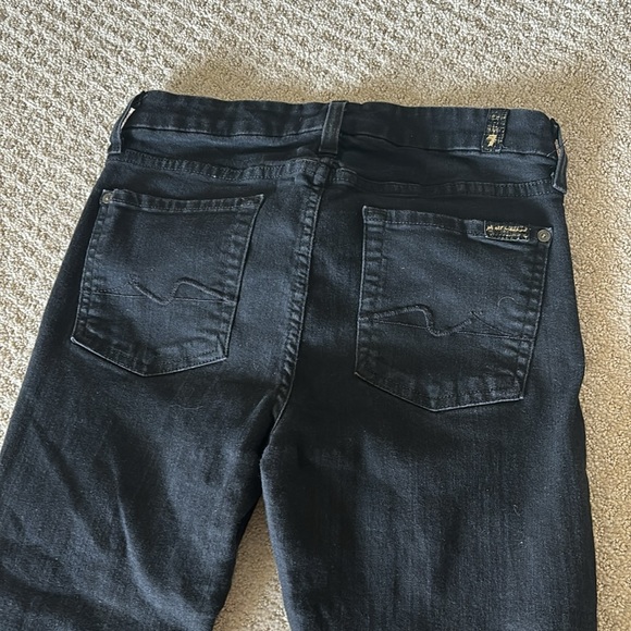 7 for all mankind black stretch skinny jeans - Picture 3 of 4
